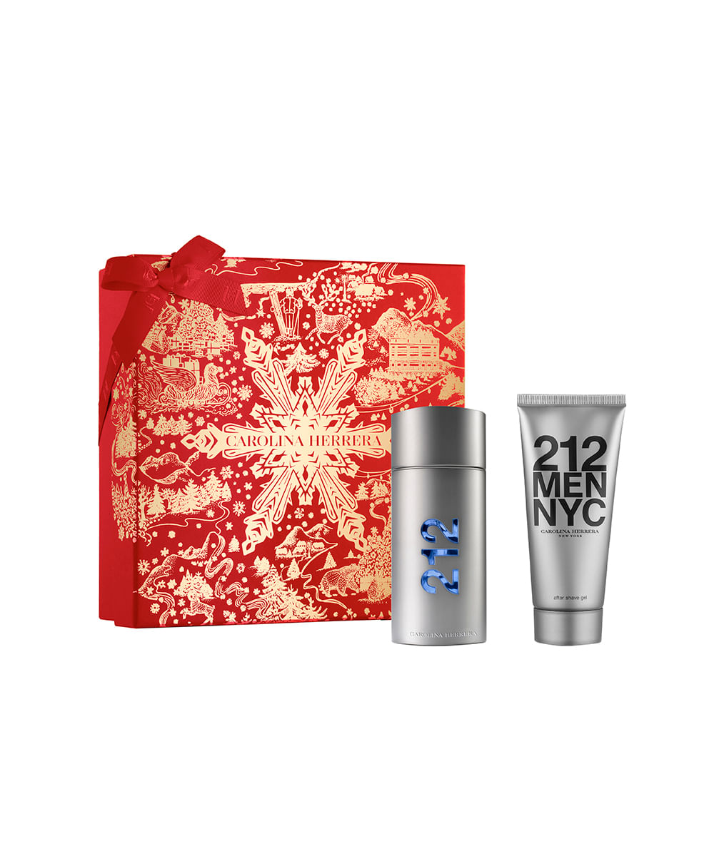 kit 212 men nyc carolina herrera eau de toilette 100ml e pós-barba gel 100ml