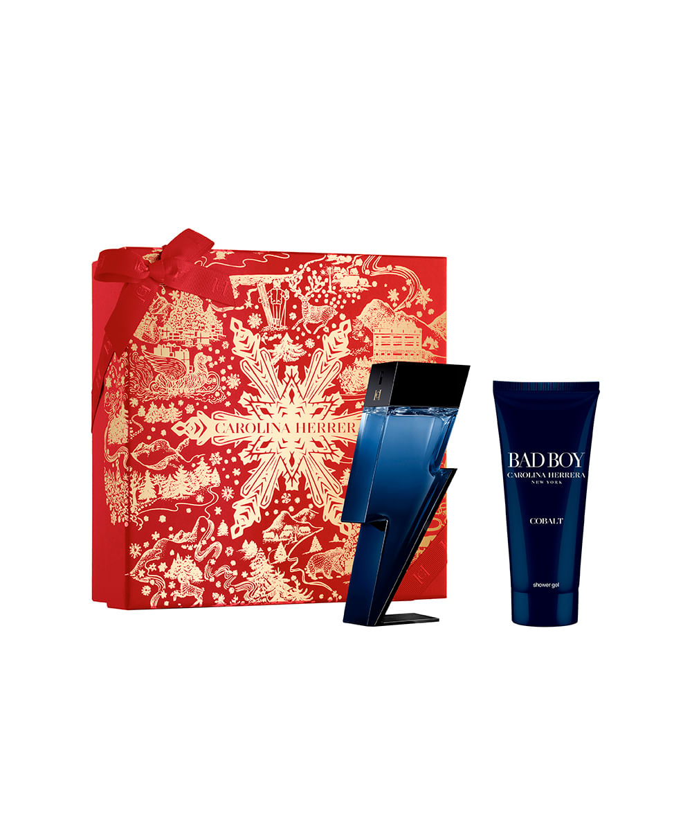 kit bad boy cobalt carolina herrera eau de parfum électrique 100ml e gel de banho 100ml