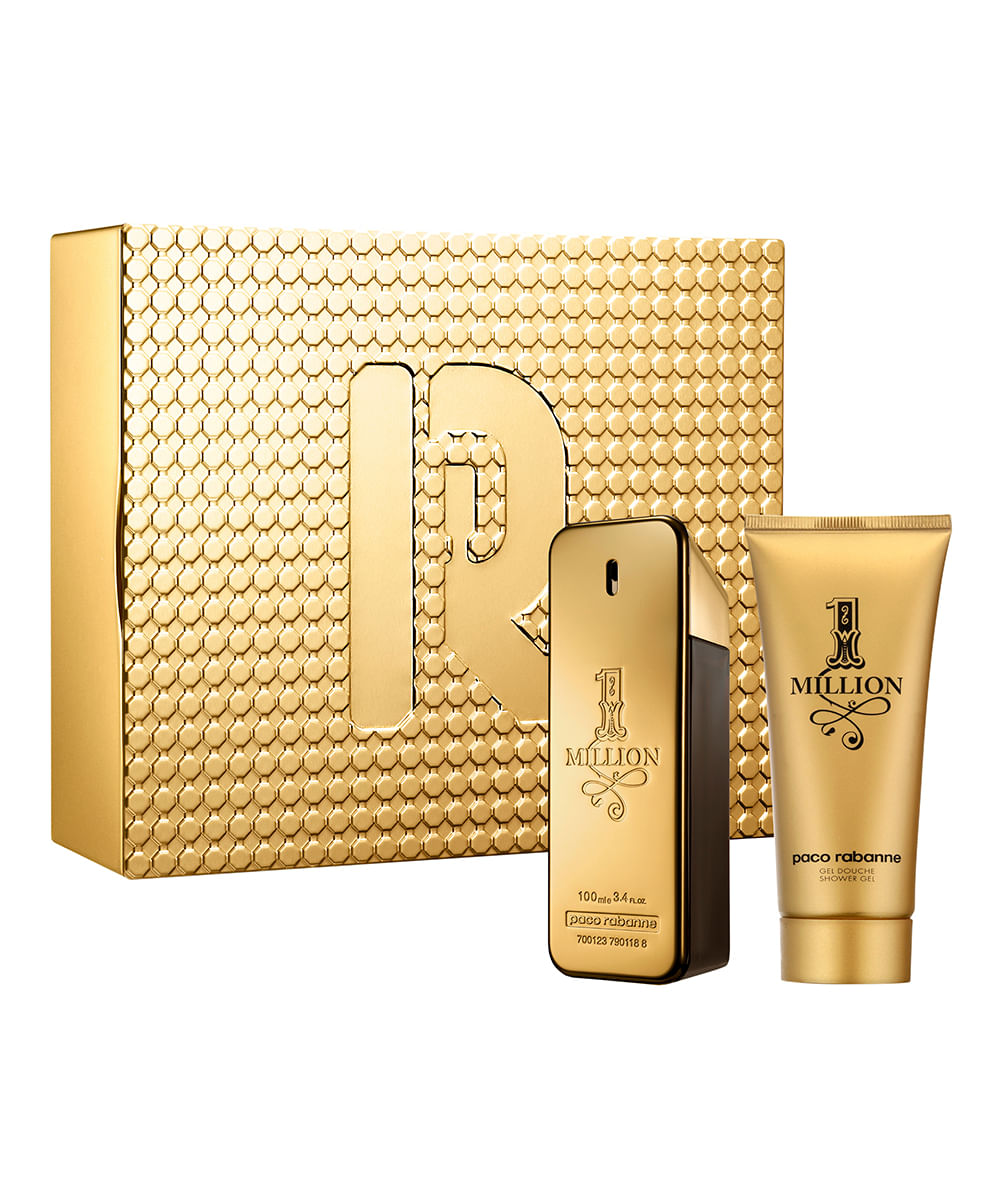 kit 1 million rabanne eau de toilette 100ml e gel de banho 100ml