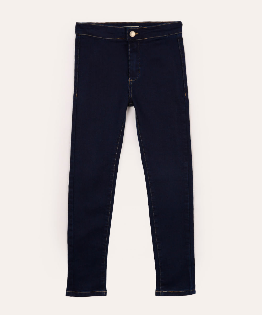 calça skinny jeans infantil azul