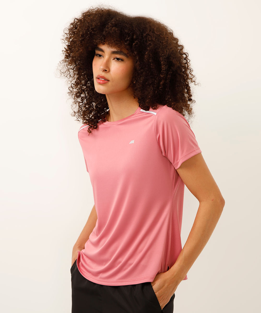 blusa com reflexivo nos ombros esportiva ace rosa