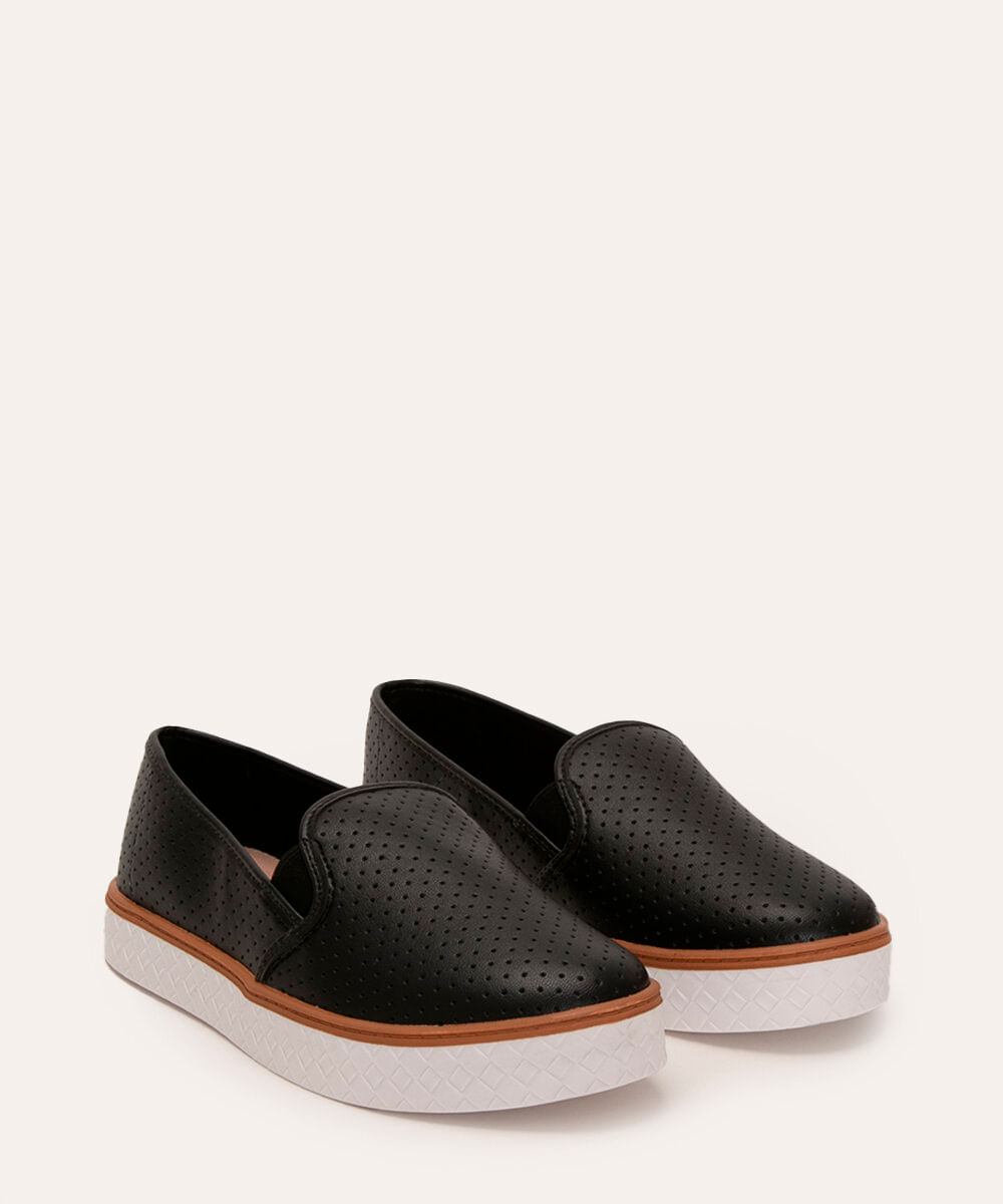 tênis slip on moleca preto
