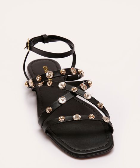 rasteirinha com tachas oneself preto