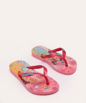 chinelo havaianas infantil slim princesas rosa