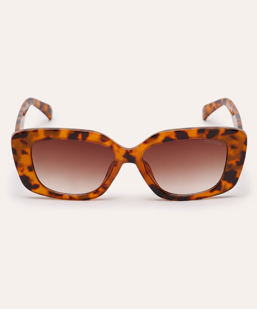 óculos de sol oval tartaruga triton marrom