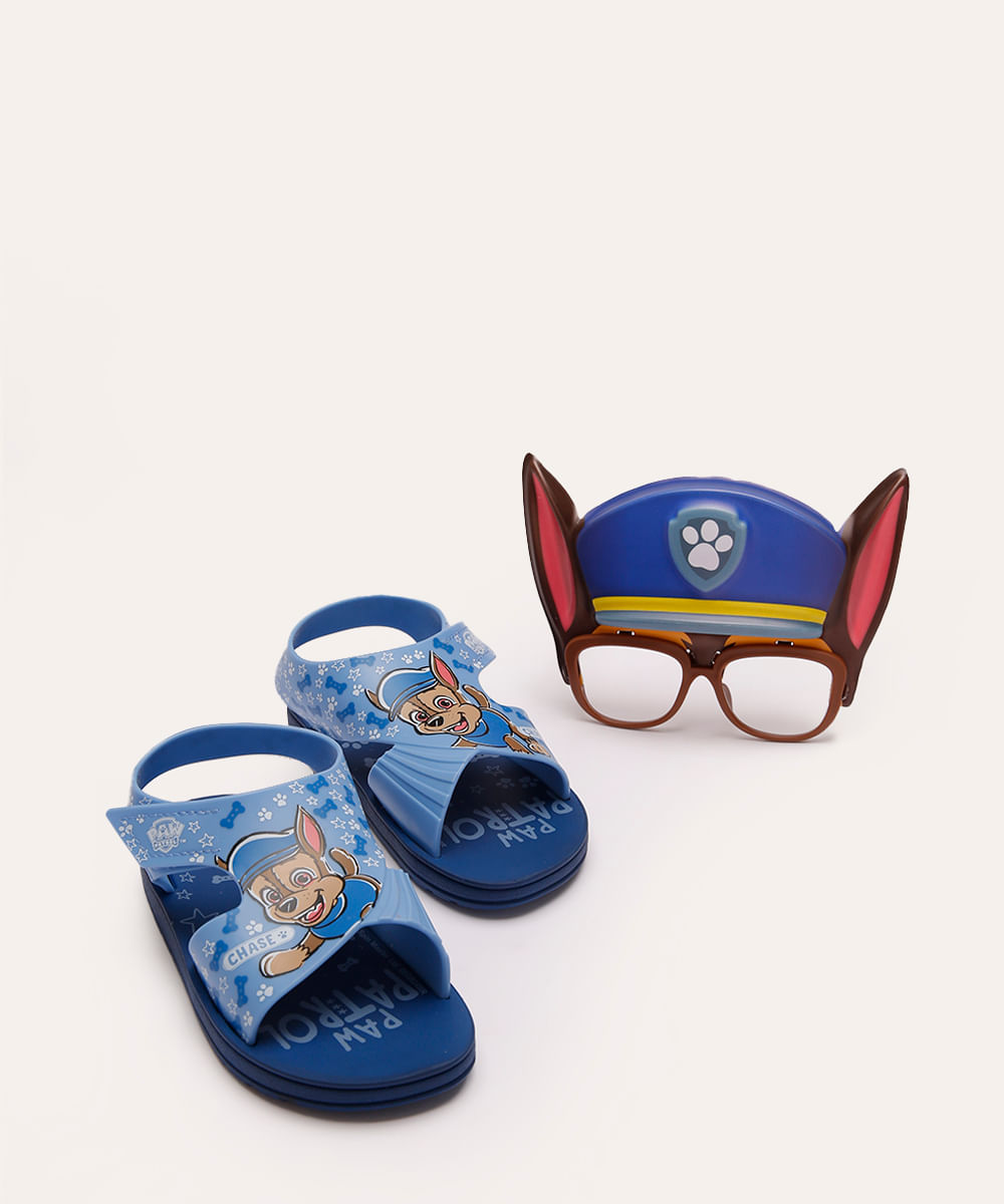sandália grendene infantil com brinde patrulha canina azul