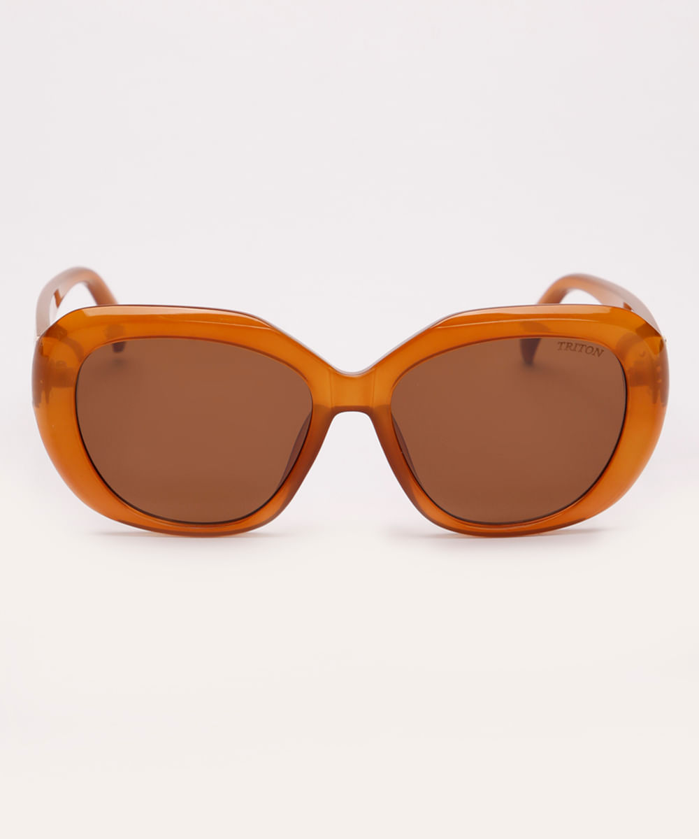 óculos de sol oval triton marrom