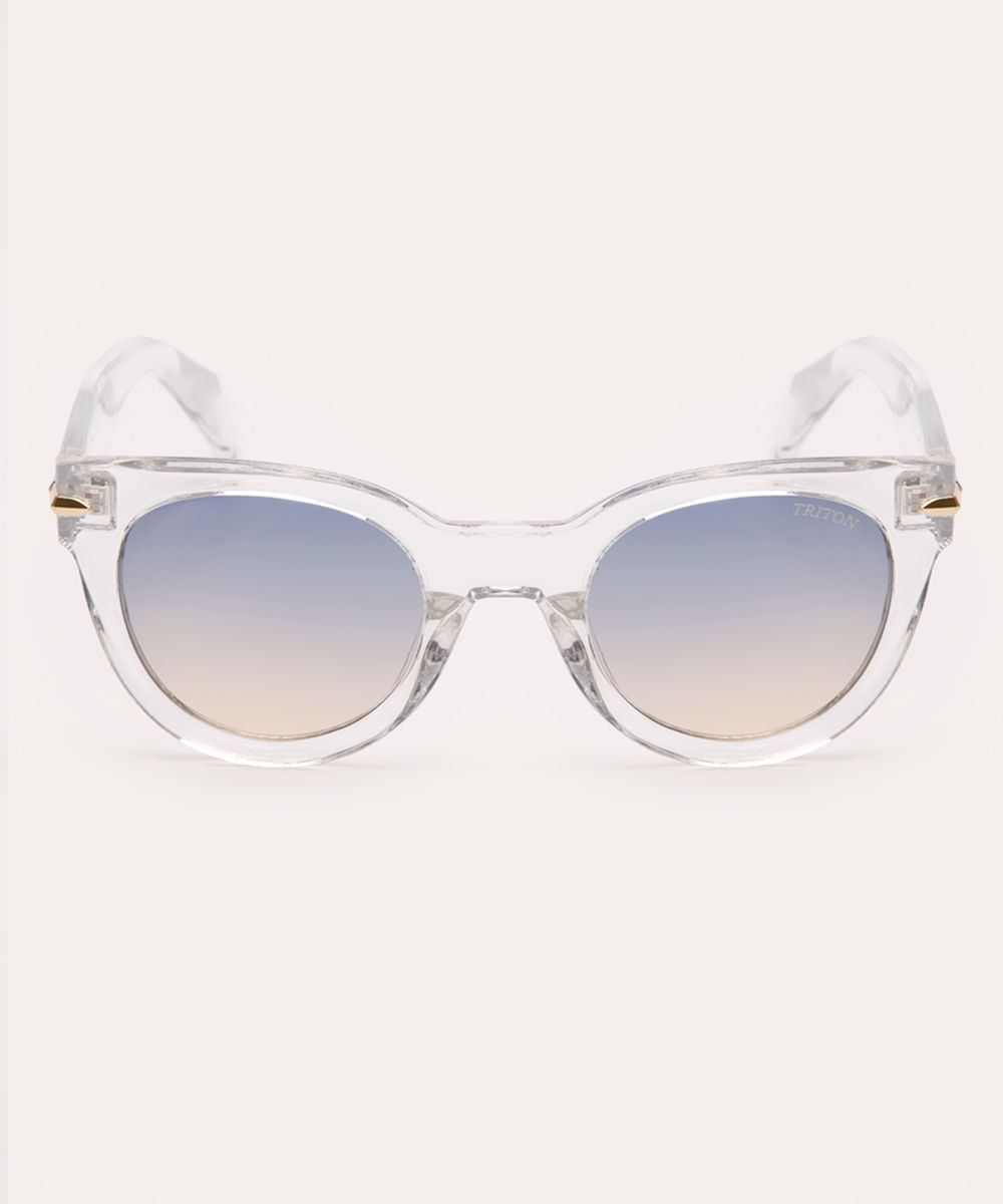 óculos de sol oval triton transparente