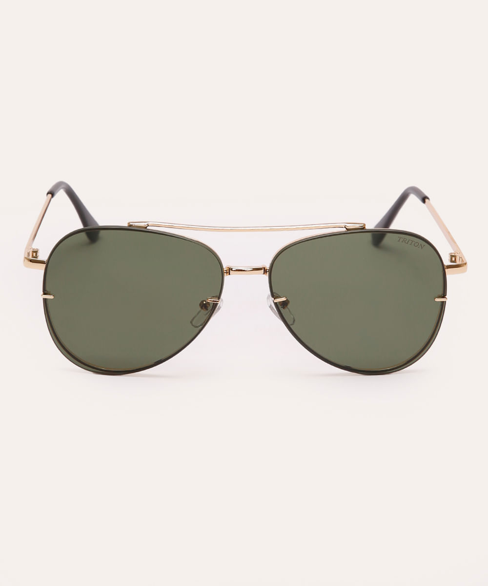 óculos de sol aviador triton dourado