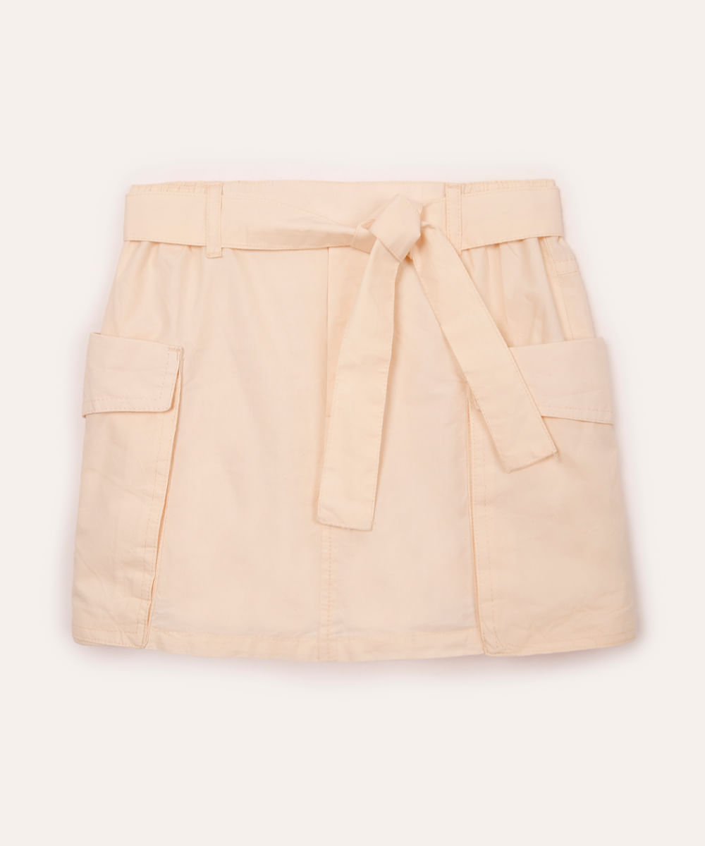 saia cargo infantil com cinto rosa