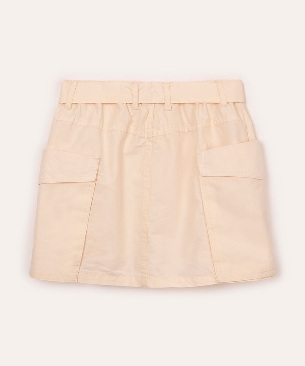 saia cargo infantil com cinto rosa