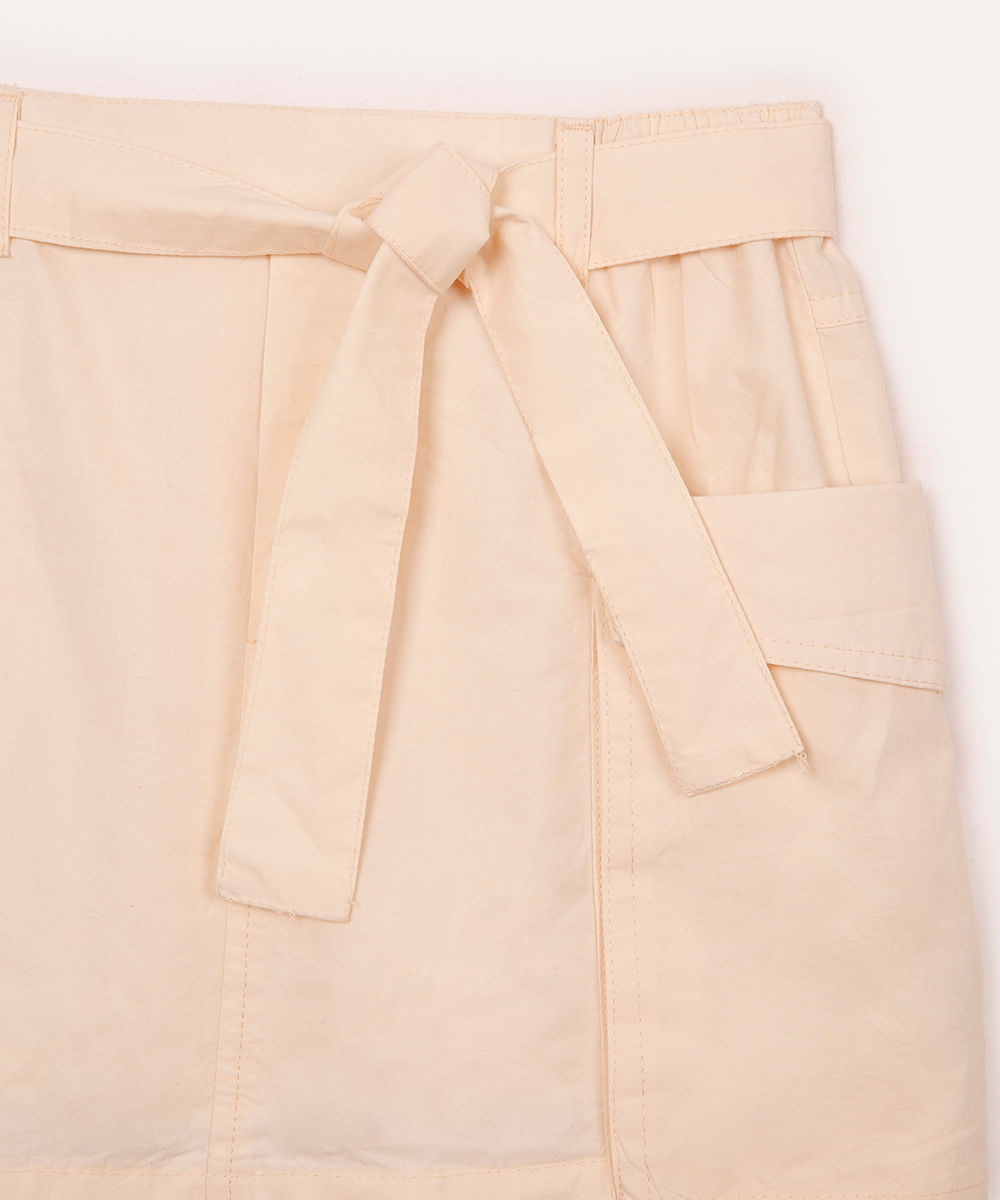 saia cargo infantil com cinto rosa