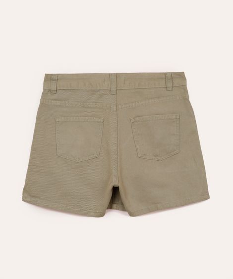 short saia juvenil de sarja cargo verde
