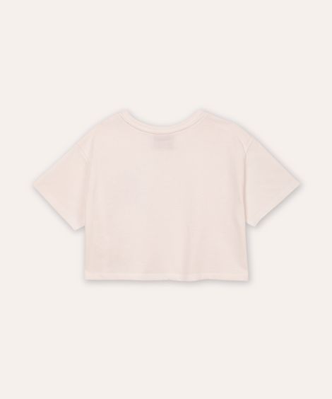 cropped infantil de algodão bolso de crochê off white
