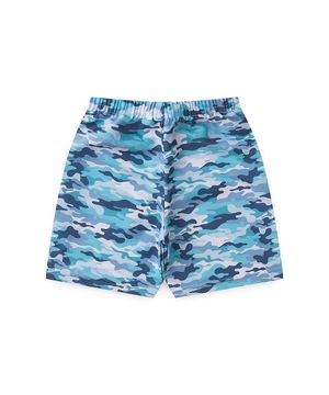 Bermuda Infantil Tactel Camuflado Azul