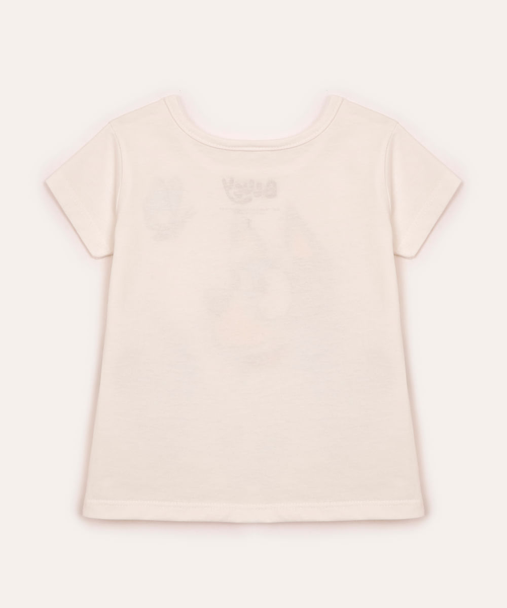 blusa infantil de algodão com glitter bluey off white