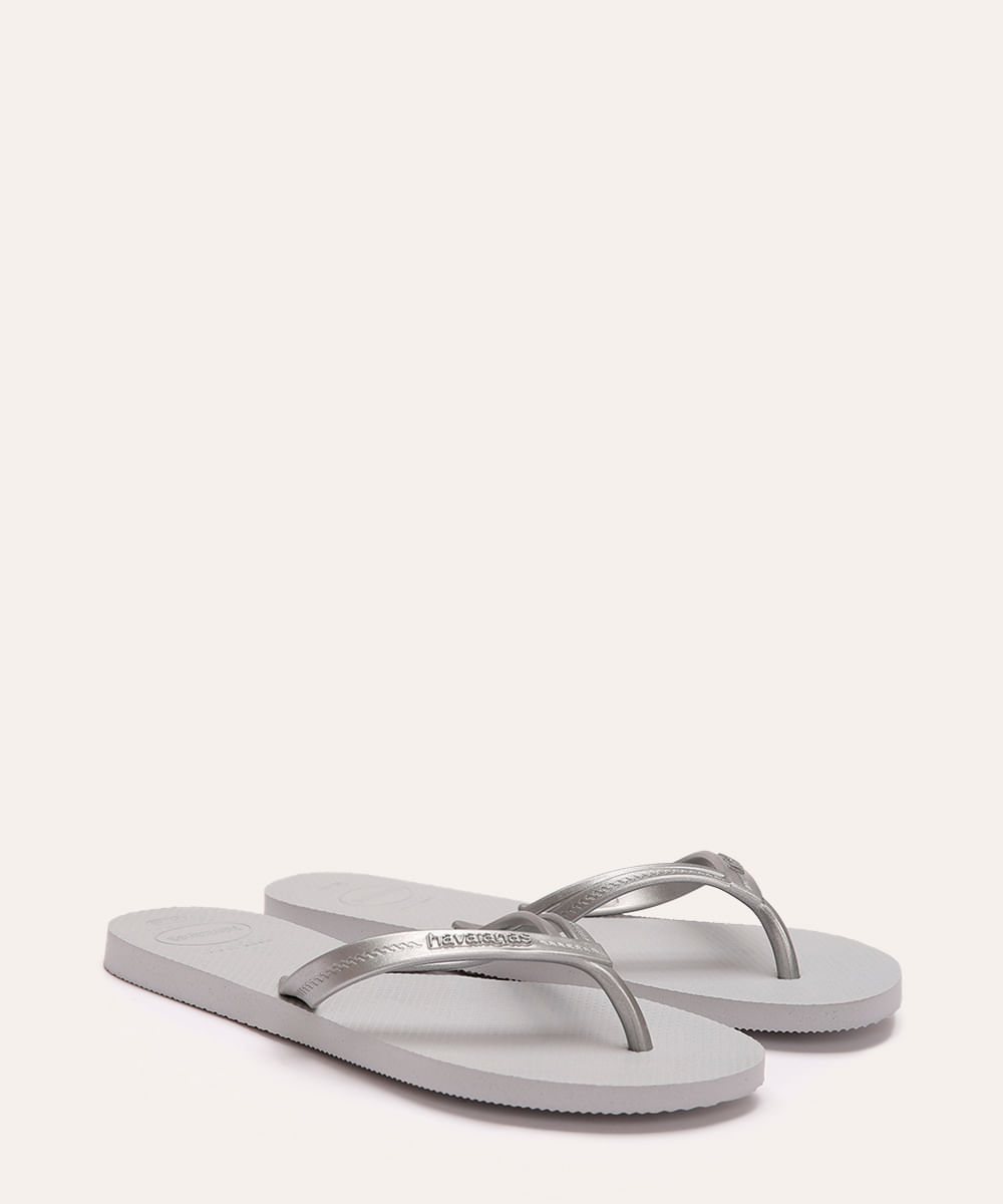 chinelo havaianas elegance cinza