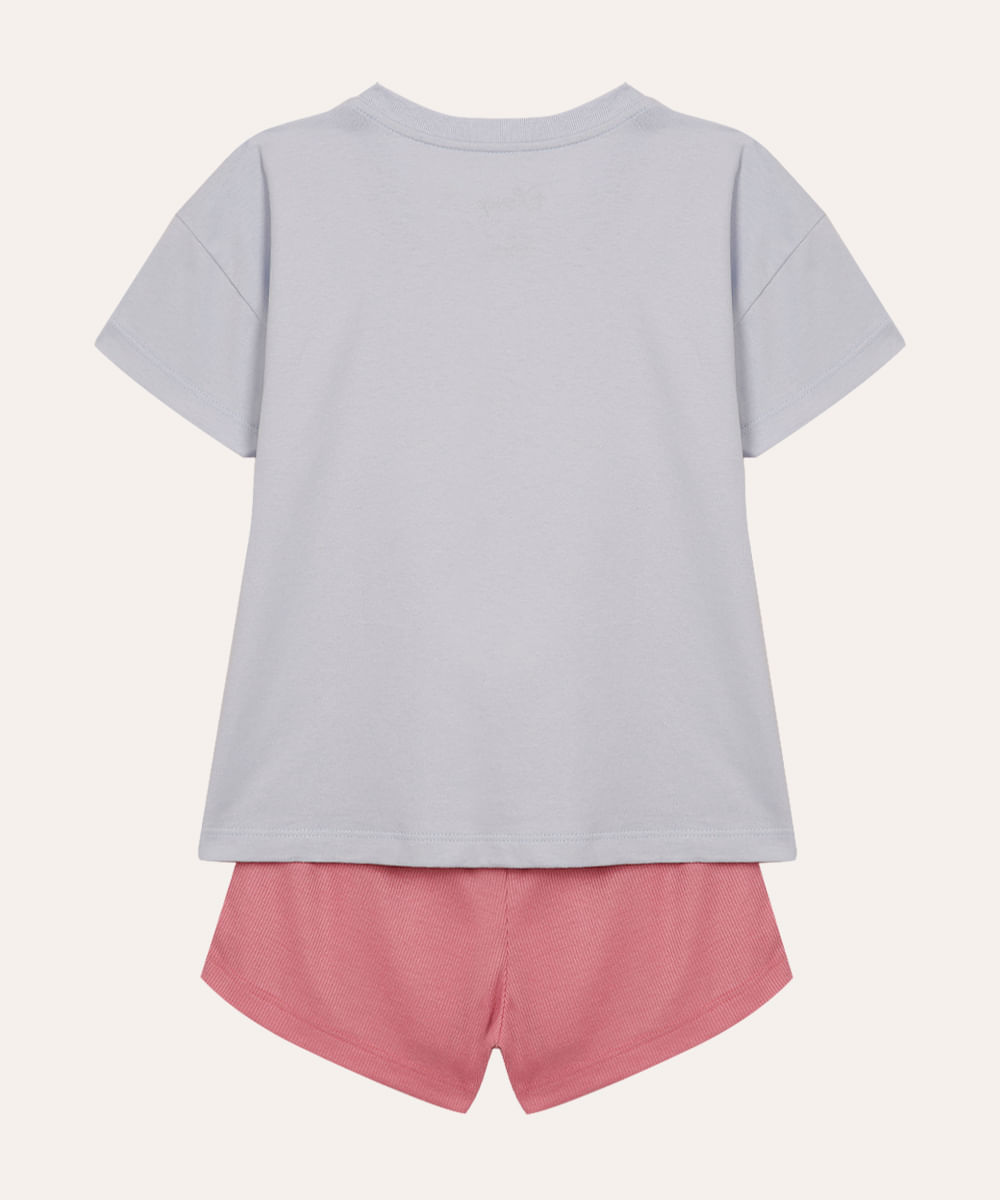 pijama curto juvenil stitch azul