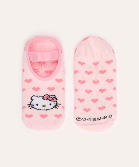 meia sapatilha infantil hello kitty rosa