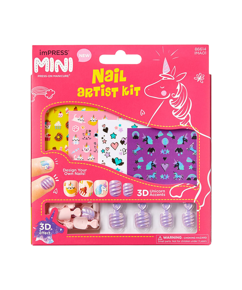 kit impress mini nail art infantil