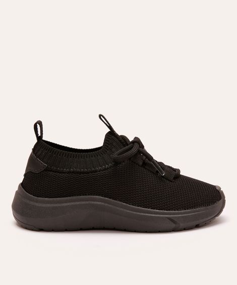 tênis knit infantil calce fácil preto
