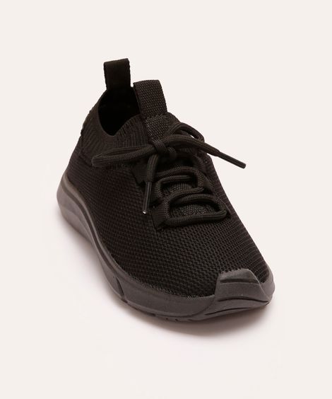tênis knit infantil calce fácil preto