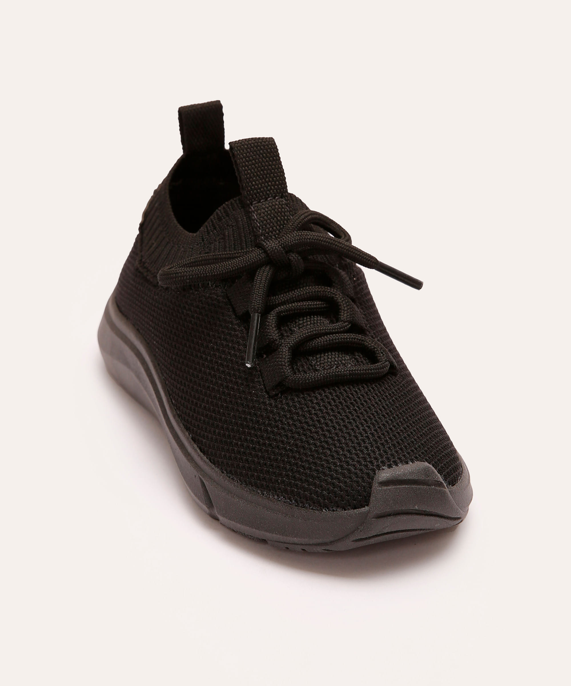 tênis knit infantil calce fácil preto
