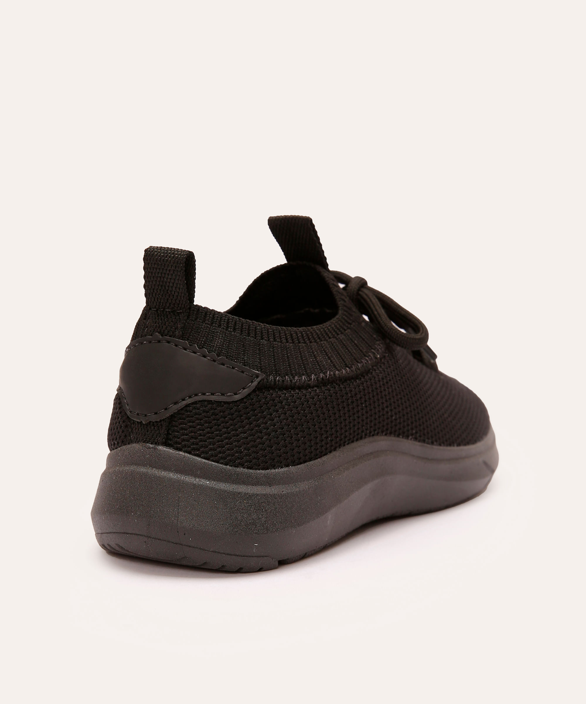tênis knit infantil calce fácil preto