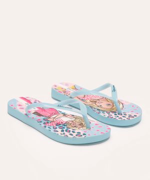 chinelo infantil barbie infantil azul