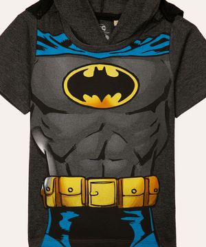 camiseta infantil batman com capuz e capa preta