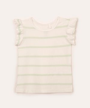 blusa infantil de algodão listrada verde