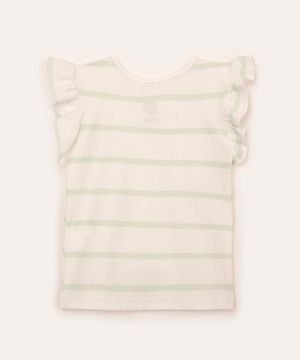 blusa infantil de algodão listrada verde