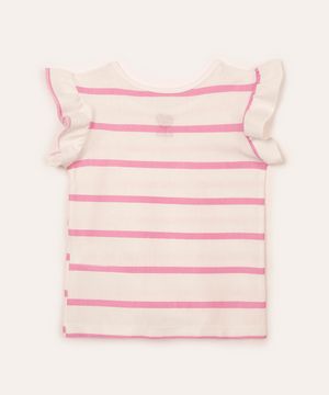 blusa infantil de algodão listrada rosa