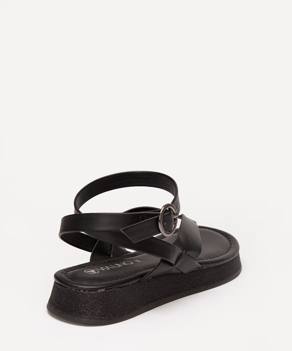 sandália flatform de dedo via uno preto