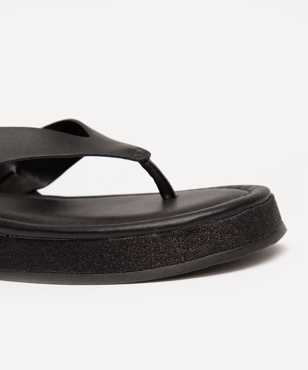 sandália flatform de dedo via uno preto