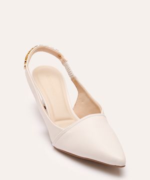 scarpin bico fino calce fácil com metal oneself off white