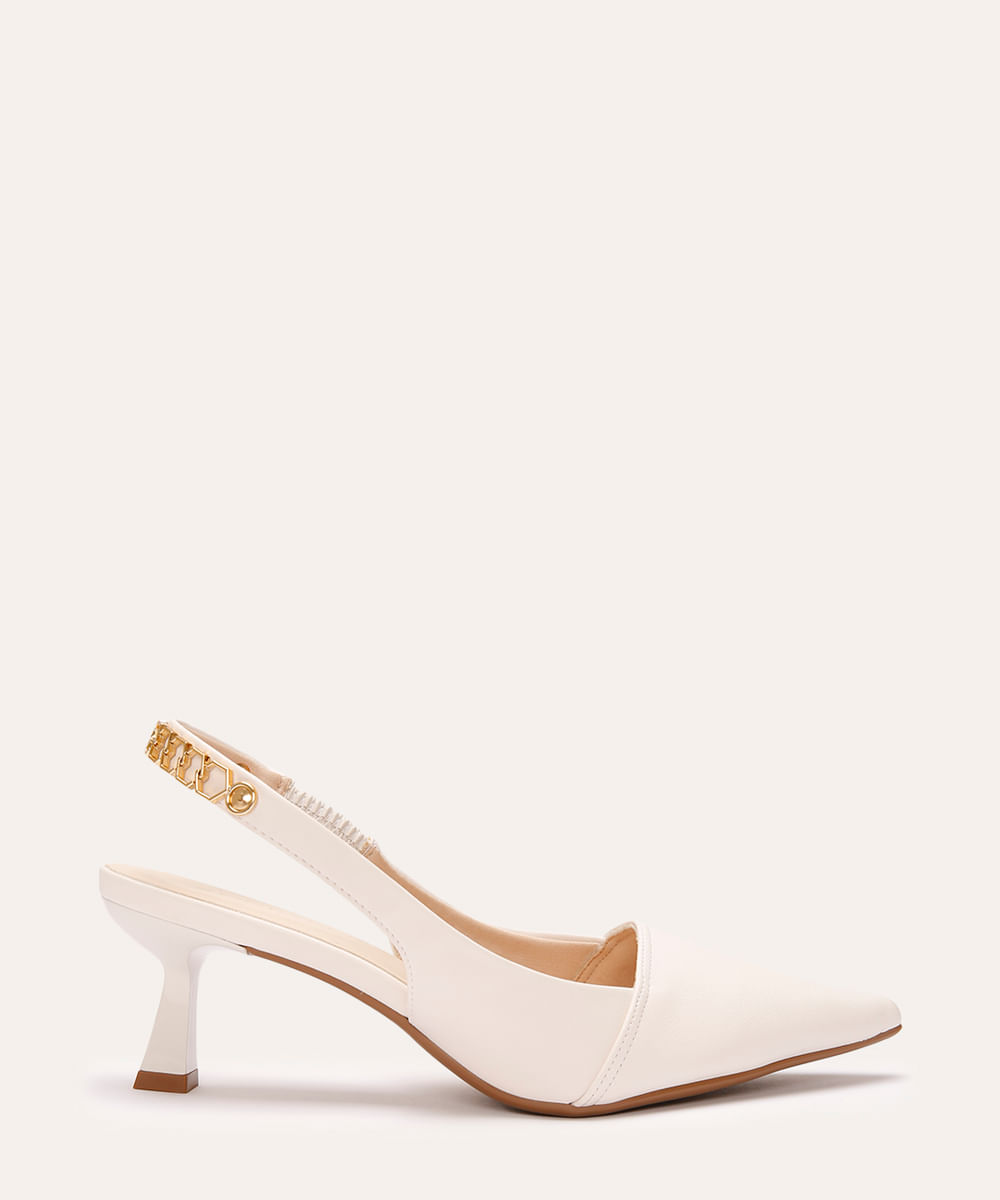 scarpin bico fino calce fácil com metal oneself off white