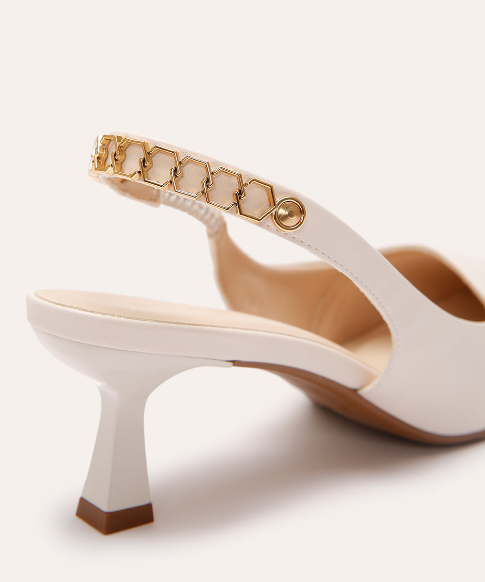 scarpin bico fino calce fácil com metal oneself off white