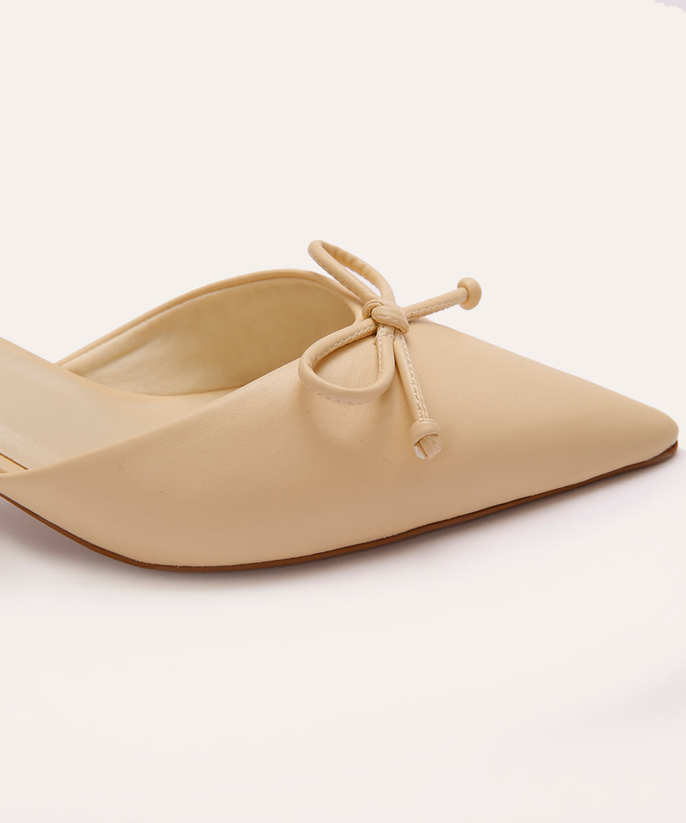 mule bico fino com laço mindset amarelo