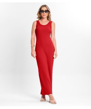 Vestido Midi De Ribana Feminino Endless Vermelho