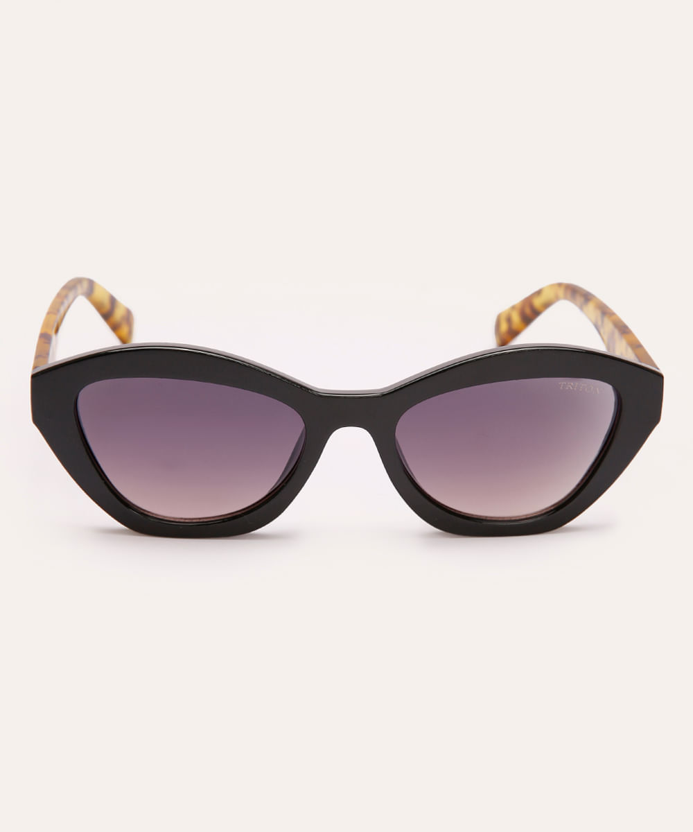óculos de sol gatinho tartaruga triton preto