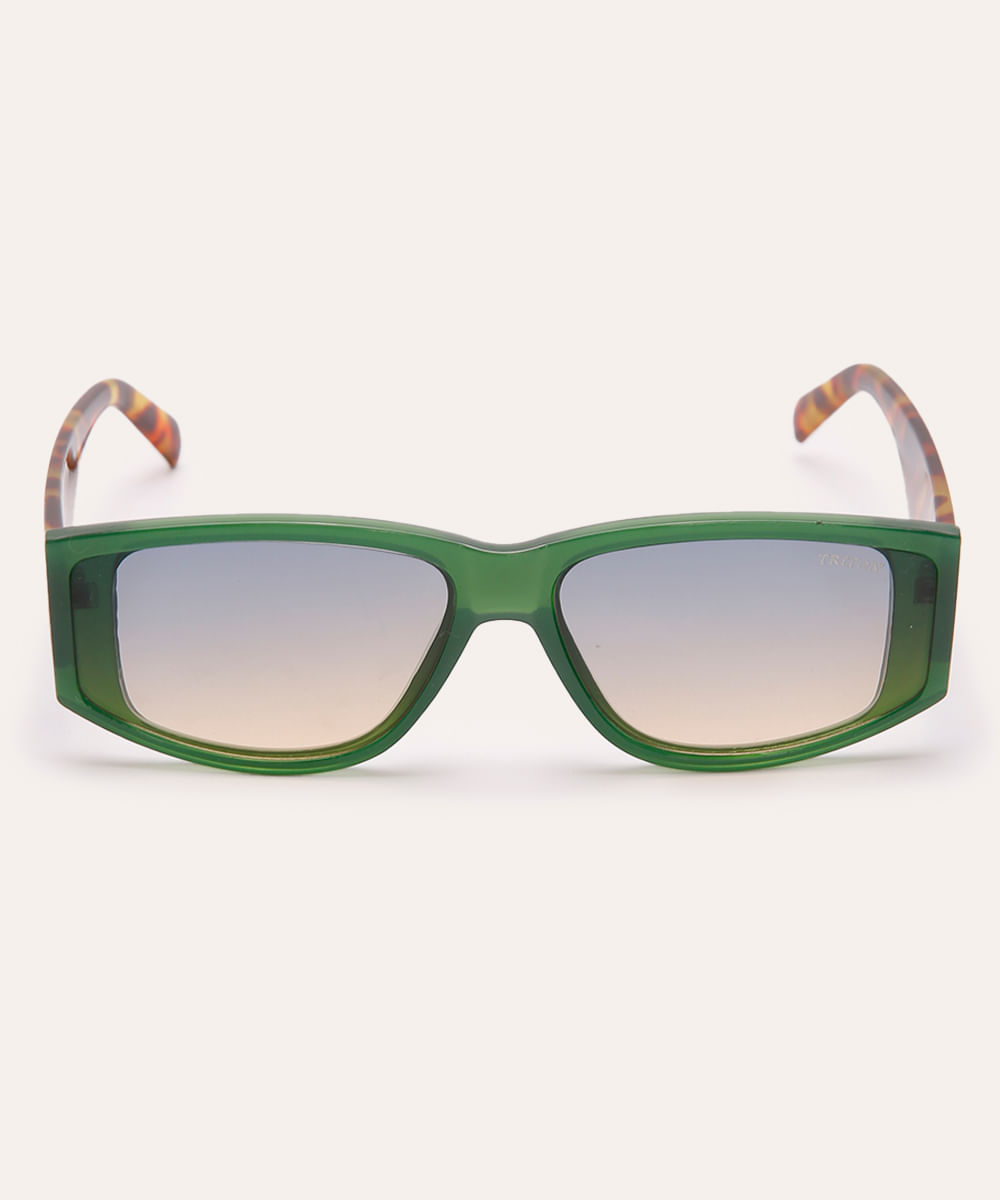 óculos de sol oval tartaruga triton verde
