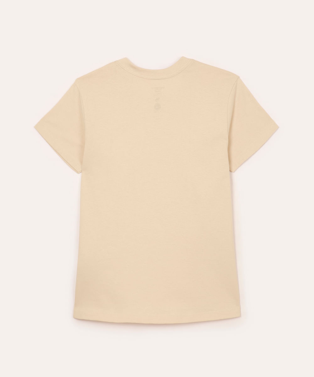 camiseta juvenil de algodão hello kitty bege