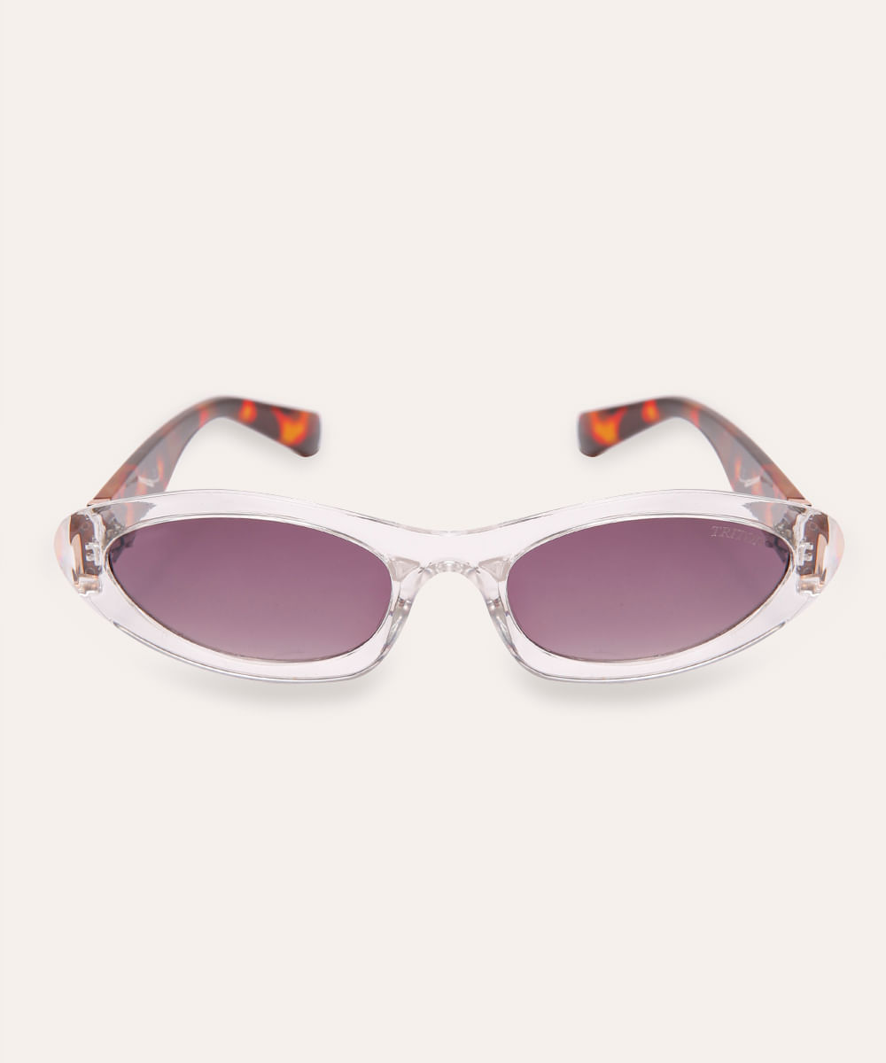óculos de sol oval tartaruga triton transparente