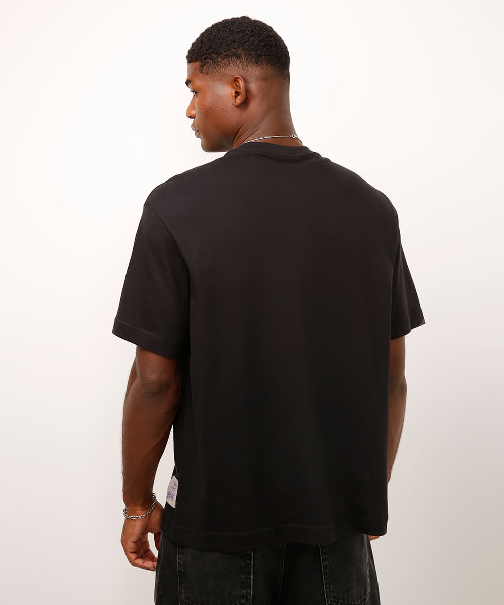 camiseta oversized de algodão blade o poder é nosso preta