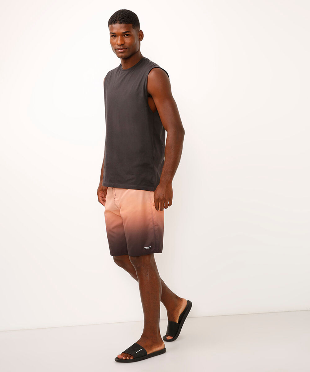 short boardshort cós com cordão degradê  laranja