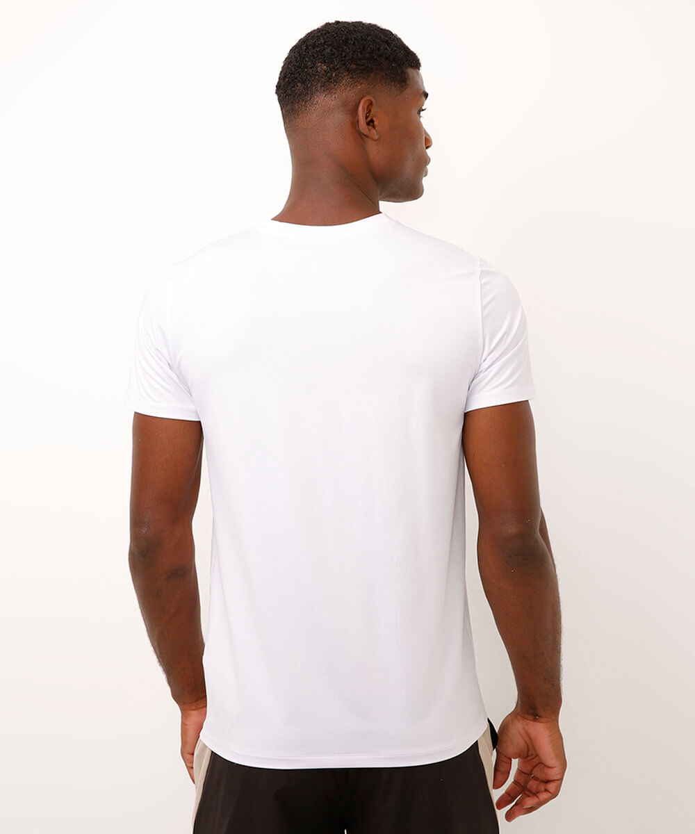 camiseta slim manga curta branca