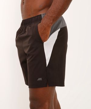bermuda reta bicolor esportiva ace preta
