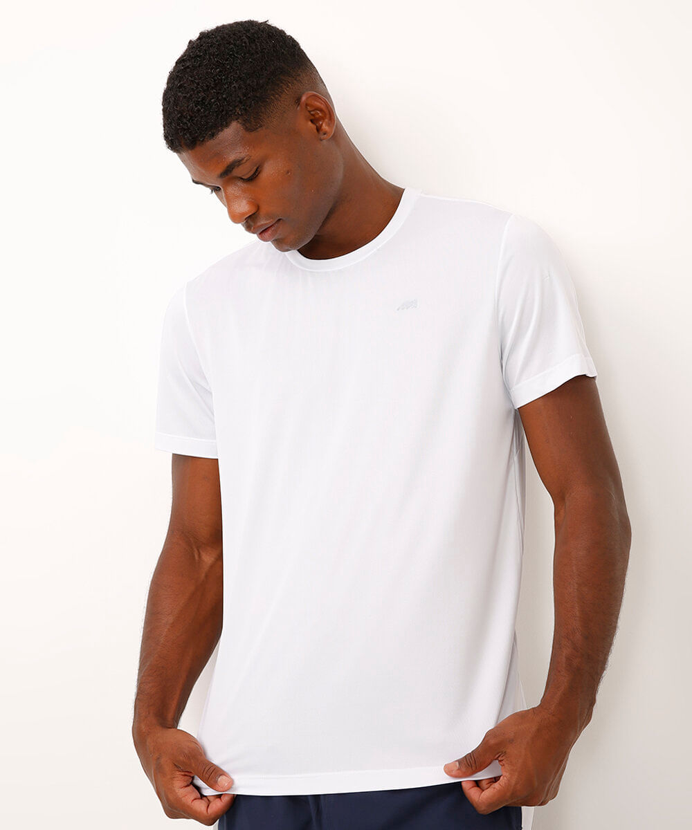 camiseta manga curta esportiva ace branca