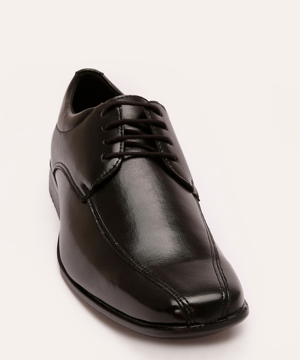 sapato social bico quadrado com cadarço oneself preto